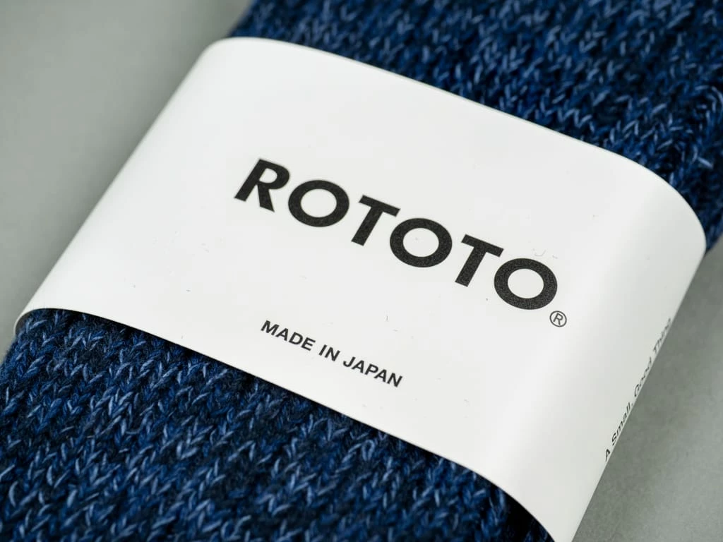 ROTOTO Denim Tone Crew Socks Dark 6 ROTOTO Denim Tone Crew Socks Dark