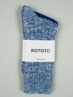 ROTOTO Denim Tone Crew Socks Ice