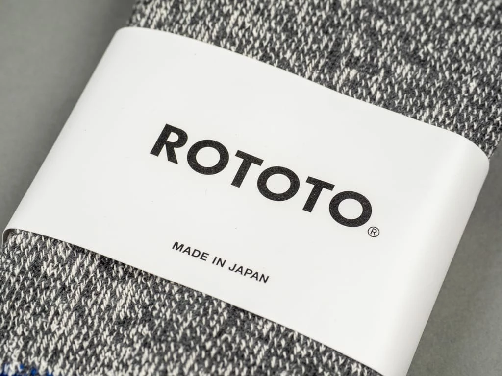 ROTOTO Double Face Crew Socks "Silk & Cotton" Blue/Grey 6 ROTOTO Double Face Crew Socks "Silk & Cotton" Blue/Grey