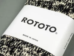 ROTOTO Low Gauge Slub Crew Socks Black