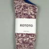 ROTOTO Low Gauge Slub Crew Socks Burgundy 2 ROTOTO Low Gauge Slub Crew Socks Burgundy