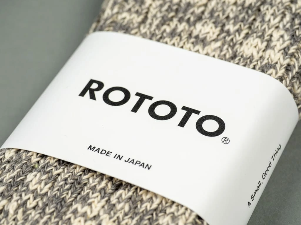 ROTOTO Low Gauge Slub Crew Socks Grey 6 ROTOTO Low Gauge Slub Crew Socks Grey