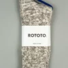 ROTOTO Low Gauge Slub Crew Socks Grey