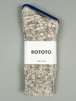 ROTOTO Low Gauge Slub Crew Socks Grey