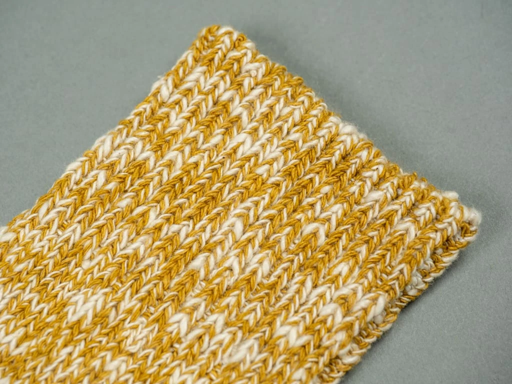 ROTOTO Low Gauge Slub Crew Socks Mustard 8 ROTOTO Low Gauge Slub Crew Socks Mustard