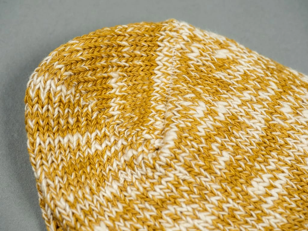 ROTOTO Low Gauge Slub Crew Socks Mustard 7 ROTOTO Low Gauge Slub Crew Socks Mustard