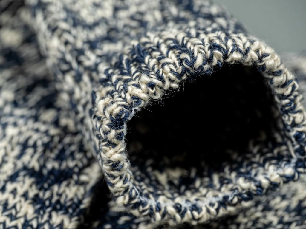 ROTOTO Low Gauge Slub Crew Socks Navy 10 ROTOTO Low Gauge Slub Crew Socks Navy