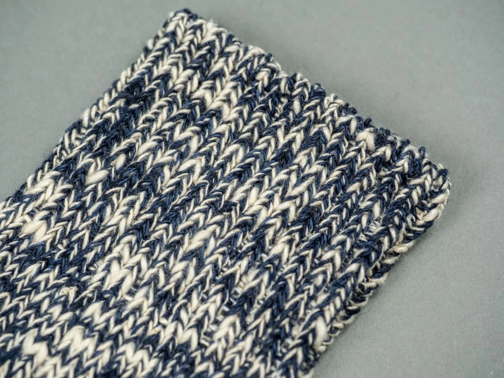 ROTOTO Low Gauge Slub Crew Socks Navy 8 ROTOTO Low Gauge Slub Crew Socks Navy