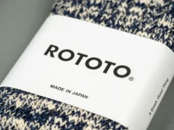 ROTOTO Low Gauge Slub Crew Socks Navy 13 ROTOTO Low Gauge Slub Crew Socks Navy