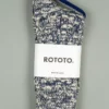 ROTOTO Low Gauge Slub Crew Socks Navy 2 ROTOTO Low Gauge Slub Crew Socks Navy