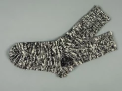 ROTOTO Low Gauge Slub Crew Socks Black