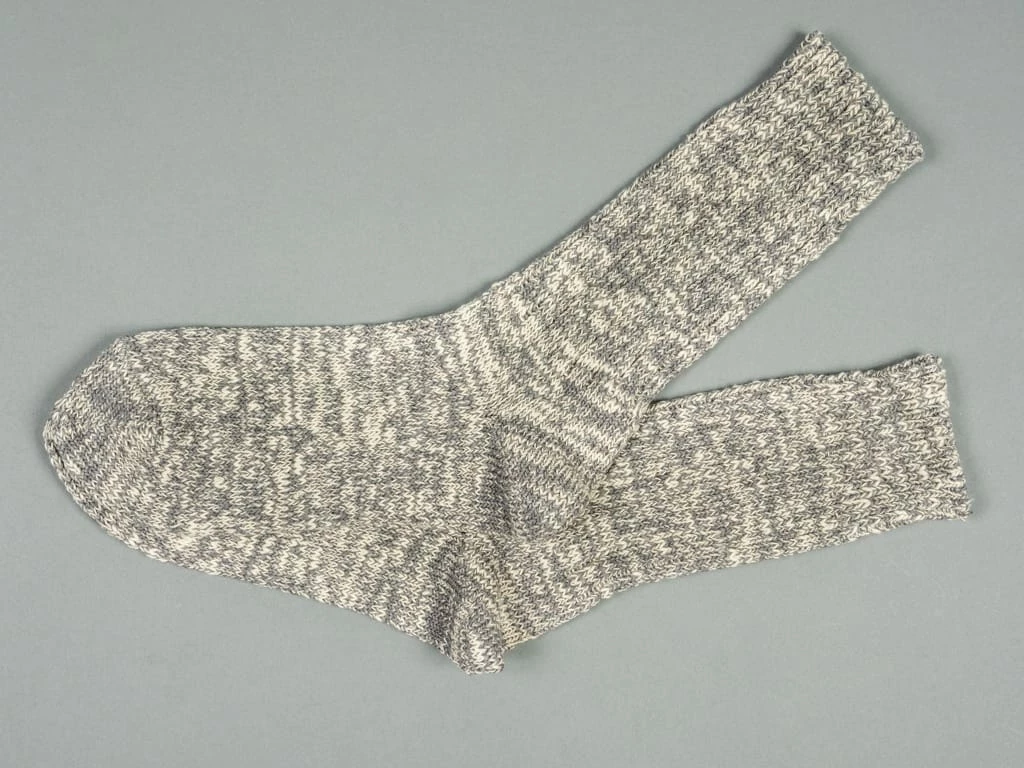 ROTOTO Low Gauge Slub Crew Socks Grey 5 ROTOTO Low Gauge Slub Crew Socks Grey
