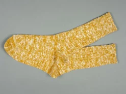 ROTOTO Low Gauge Slub Crew Socks Mustard 12 ROTOTO Low Gauge Slub Crew Socks Mustard