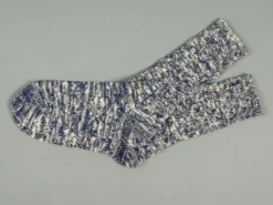 ROTOTO Low Gauge Slub Crew Socks Navy 12 ROTOTO Low Gauge Slub Crew Socks Navy