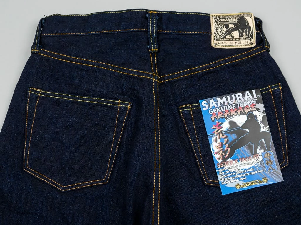 Samurai Jeans S520XX18oz-SB "Arakage" Indigo X Black 18oz Regular Tapered Jeans 14 Samurai Jeans S520XX18oz-SB "Arakage" Indigo X Black 18oz Regular Tapered Jeans