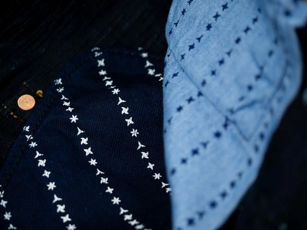 Samurai Jeans S520XX18oz-SB "Arakage" Indigo X Black 18oz Regular Tapered Jeans 27 Samurai Jeans S520XX18oz-SB "Arakage" Indigo X Black 18oz Regular Tapered Jeans