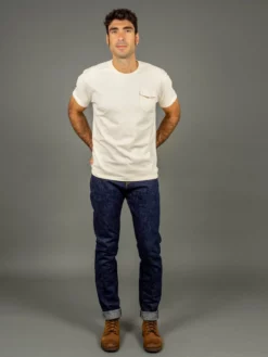 Samurai Jeans S211AX "Ai-Benkei" 18oz Natural Indigo Relax Tapered Jeans