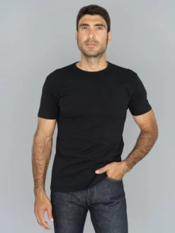 NEW ARRIVALS Samurai Jeans SJST22-RIM Loopwheel Ripened Cotton Solid Tee Sumi