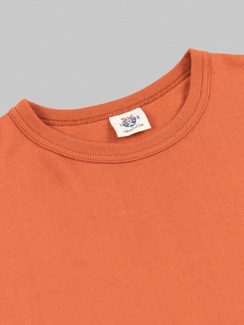 Samurai Jeans SJST22-RIM Loopwheel Ripened Cotton Solid Tee Orange Red NEW ARRIVALS 11 Samurai Jeans SJST22-RIM Loopwheel Ripened Cotton Solid Tee Orange Red NEW ARRIVALS