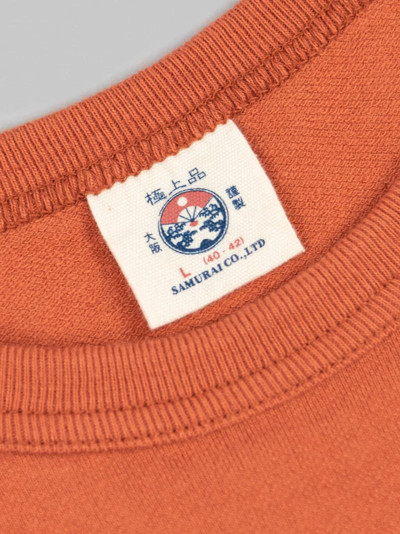 Samurai Jeans SJST22-RIM Loopwheel Ripened Cotton Solid Tee Orange Red NEW ARRIVALS 13 Samurai Jeans SJST22-RIM Loopwheel Ripened Cotton Solid Tee Orange Red NEW ARRIVALS