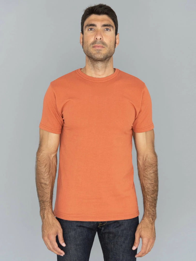 Samurai Jeans SJST22-RIM Loopwheel Ripened Cotton Solid Tee Orange Red NEW ARRIVALS 4 Samurai Jeans SJST22-RIM Loopwheel Ripened Cotton Solid Tee Orange Red NEW ARRIVALS