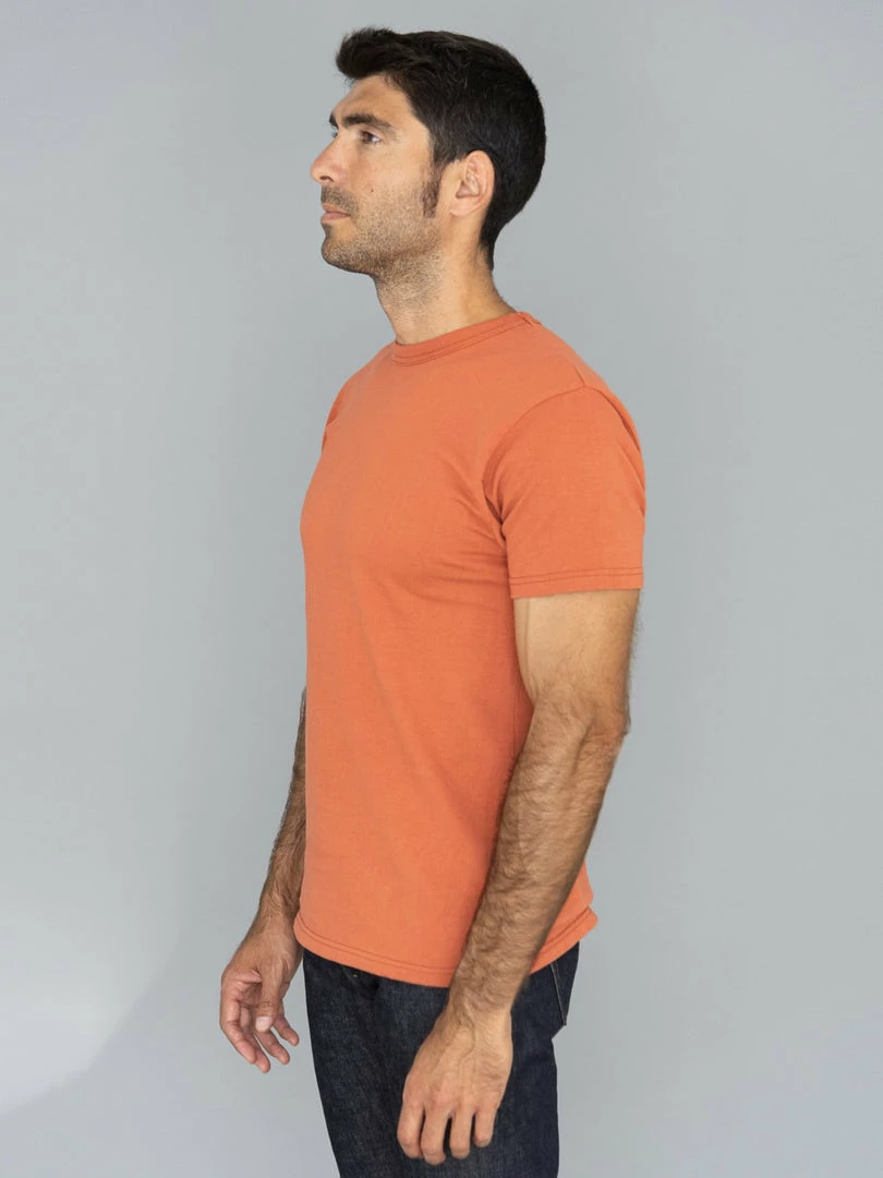 Samurai Jeans SJST22-RIM Loopwheel Ripened Cotton Solid Tee Orange Red NEW ARRIVALS 6 Samurai Jeans SJST22-RIM Loopwheel Ripened Cotton Solid Tee Orange Red NEW ARRIVALS