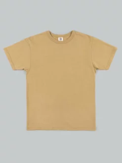 NEW ARRIVALS Samurai Jeans SJST22-RIM Loopwheel Ripened Cotton Solid Tee Beige