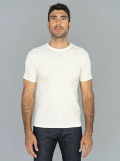 NEW ARRIVALS Samurai Jeans SJST22-RIM Loopwheel Ripened Cotton Solid Tee Ivory