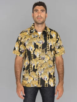 NEW ARRIVALS Samurai Jeans SSA22-HT One Hundred Tiger Shirt Black 28 NEW ARRIVALS Samurai Jeans SSA22-HT One Hundred Tiger Shirt Black