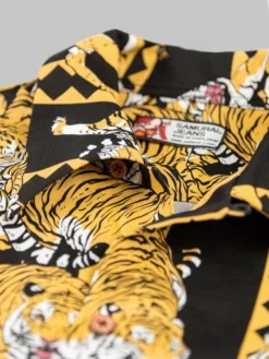NEW ARRIVALS Samurai Jeans SSA22-HT One Hundred Tiger Shirt Black 37 NEW ARRIVALS Samurai Jeans SSA22-HT One Hundred Tiger Shirt Black