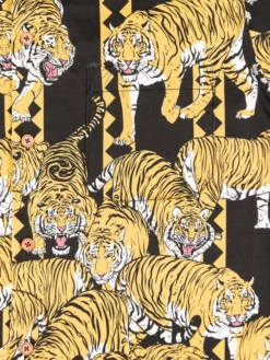 NEW ARRIVALS Samurai Jeans SSA22-HT One Hundred Tiger Shirt Black 38 NEW ARRIVALS Samurai Jeans SSA22-HT One Hundred Tiger Shirt Black