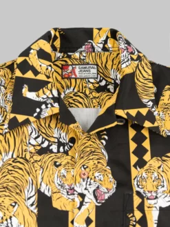 NEW ARRIVALS Samurai Jeans SSA22-HT One Hundred Tiger Shirt Black 33 NEW ARRIVALS Samurai Jeans SSA22-HT One Hundred Tiger Shirt Black