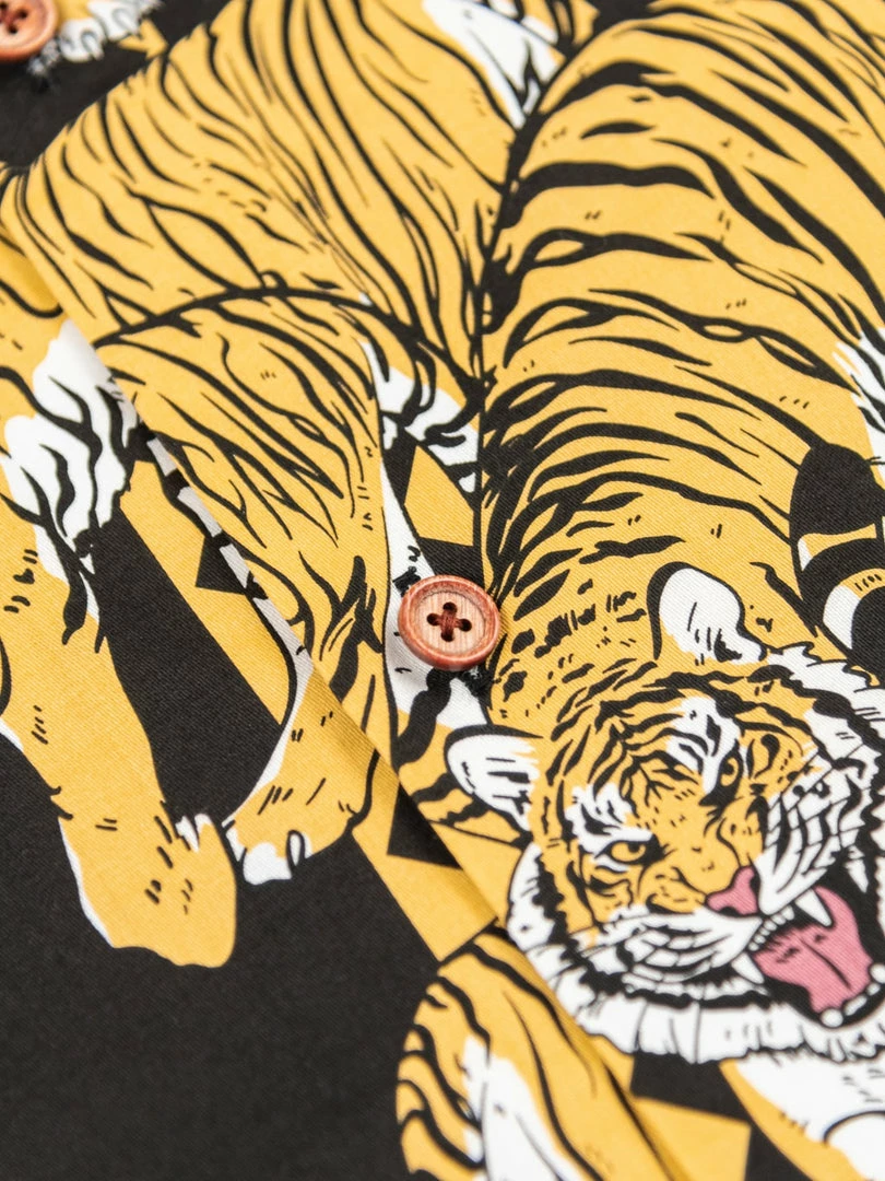 NEW ARRIVALS Samurai Jeans SSA22-HT One Hundred Tiger Shirt Black 18 NEW ARRIVALS Samurai Jeans SSA22-HT One Hundred Tiger Shirt Black