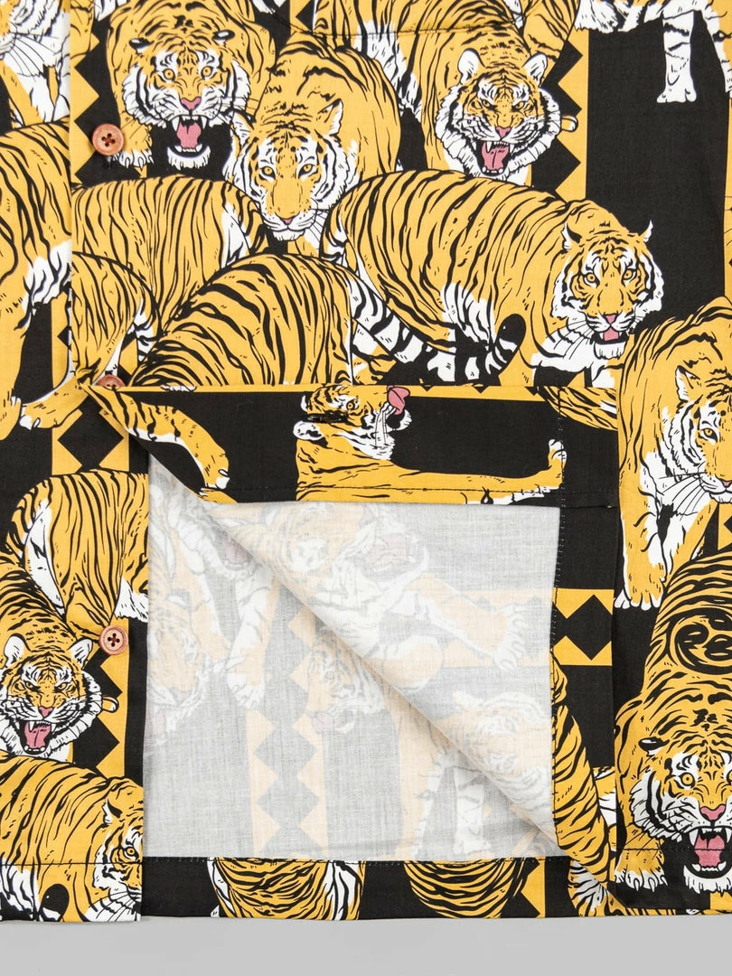 NEW ARRIVALS Samurai Jeans SSA22-HT One Hundred Tiger Shirt Black 14 NEW ARRIVALS Samurai Jeans SSA22-HT One Hundred Tiger Shirt Black