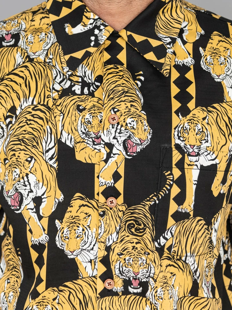 NEW ARRIVALS Samurai Jeans SSA22-HT One Hundred Tiger Shirt Black 8 NEW ARRIVALS Samurai Jeans SSA22-HT One Hundred Tiger Shirt Black