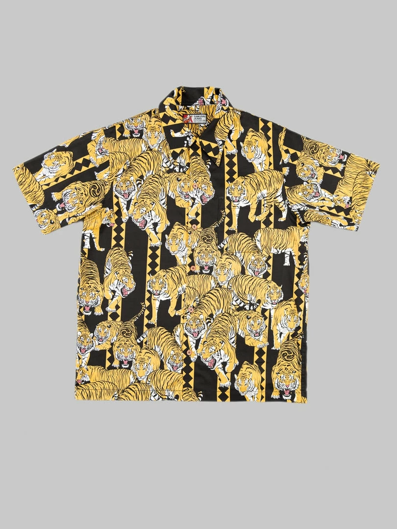 NEW ARRIVALS Samurai Jeans SSA22-HT One Hundred Tiger Shirt Black 3 NEW ARRIVALS Samurai Jeans SSA22-HT One Hundred Tiger Shirt Black