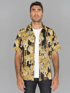 NEW ARRIVALS Samurai Jeans SSA22-HT One Hundred Tiger Shirt Black