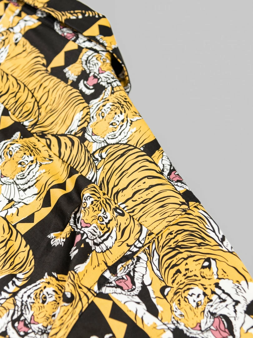 NEW ARRIVALS Samurai Jeans SSA22-HT One Hundred Tiger Shirt Black 22 NEW ARRIVALS Samurai Jeans SSA22-HT One Hundred Tiger Shirt Black