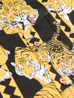 NEW ARRIVALS Samurai Jeans SSA22-HT One Hundred Tiger Shirt Black 36 NEW ARRIVALS Samurai Jeans SSA22-HT One Hundred Tiger Shirt Black