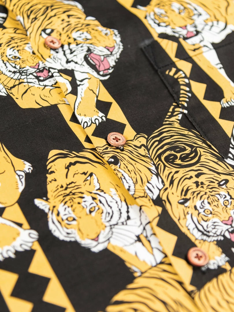 NEW ARRIVALS Samurai Jeans SSA22-HT One Hundred Tiger Shirt Black 15 NEW ARRIVALS Samurai Jeans SSA22-HT One Hundred Tiger Shirt Black