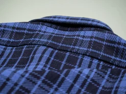 Samurai Jeans SIN21-01-OVS Rope Dyed Indigo Heavy Flannel Shirt Purple