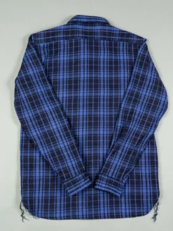 Samurai Jeans SIN21-01-OVS Rope Dyed Indigo Heavy Flannel Shirt Purple