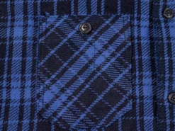 Samurai Jeans SIN21-01-OVS Rope Dyed Indigo Heavy Flannel Shirt Purple