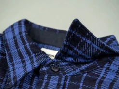 Samurai Jeans SIN21-01-OVS Rope Dyed Indigo Heavy Flannel Shirt Purple