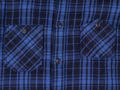 Samurai Jeans SIN21-01-OVS Rope Dyed Indigo Heavy Flannel Shirt Purple