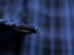 Samurai Jeans SIN21-01-OVS Rope Dyed Indigo Heavy Flannel Shirt Purple