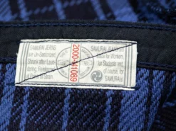 Samurai Jeans SIN21-01-OVS Rope Dyed Indigo Heavy Flannel Shirt Purple