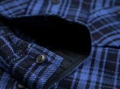 Samurai Jeans SIN21-01-OVS Rope Dyed Indigo Heavy Flannel Shirt Purple