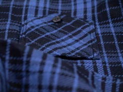 Samurai Jeans SIN21-01-OVS Rope Dyed Indigo Heavy Flannel Shirt Purple