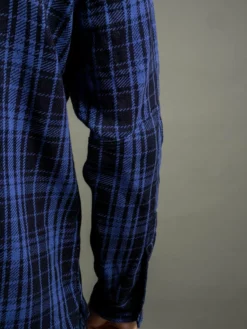 Samurai Jeans SIN21-01-OVS Rope Dyed Indigo Heavy Flannel Shirt Purple